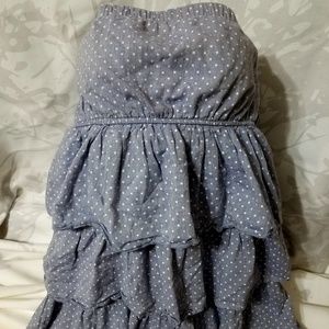 Periwinkle Blue Strapless Ruffled Mini Dress